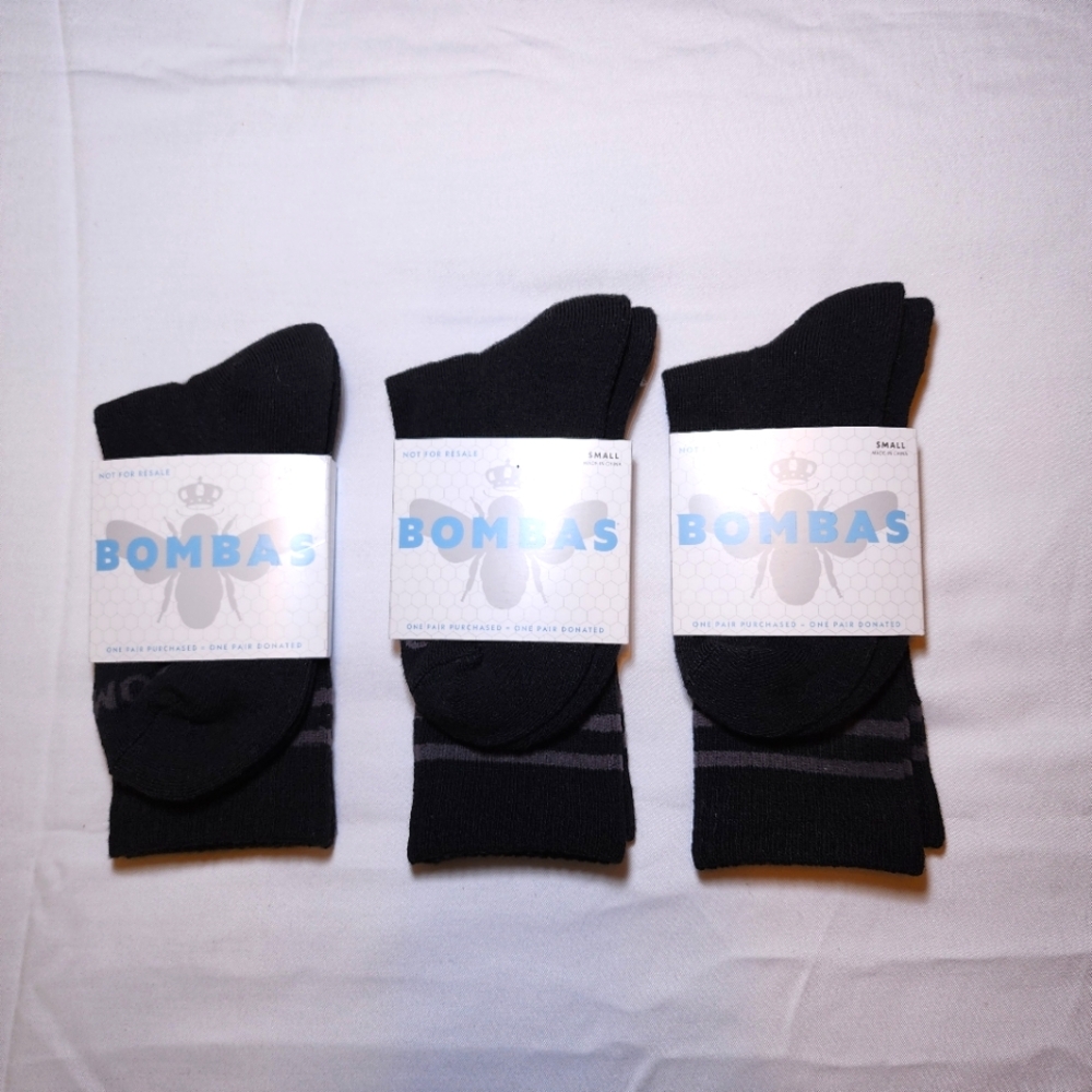 Bombas Striped Crew Socks Size S